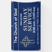 Sunday Service Church Banner With Your Logo 横断幕 (縦)