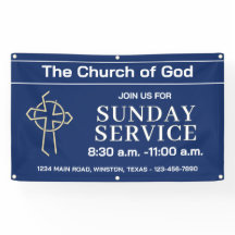 Sunday Service Church Banner With Your Logo
