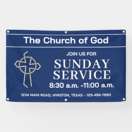 Sunday Service Church Banner With Your Logo 横断幕
