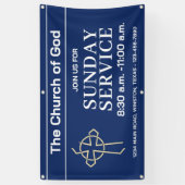 Sunday Service Church Banner With Your Logo 横断幕 (縦)