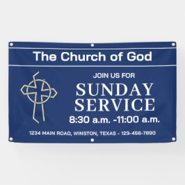 Sunday Service Church Banner With Your Logo 横断幕
