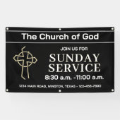 Sunday Service Church Banner With Your Logo 横断幕 (横)