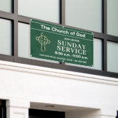 Sunday Service Church Banner With Your Logo 横断幕 (ビルの外側)