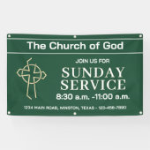 Sunday Service Church Banner With Your Logo 横断幕 (横)