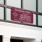 Sunday Service Church Banner With Your Logo 横断幕 (ビルの外側)