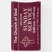Sunday Service Church Banner With Your Logo 横断幕 (縦)