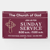 Sunday Service Church Banner With Your Logo 横断幕 (横)