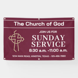 Sunday Service Church Banner With Your Logo 横断幕