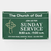 Sunday Service Church Banner With Your Logo 横断幕 (横)