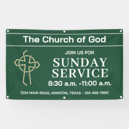 Sunday Service Church Banner With Your Logo 横断幕
