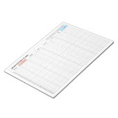 SUNDAY Start週次計画ミニマリストGRIDフォーマット ノートパッド (アングル)