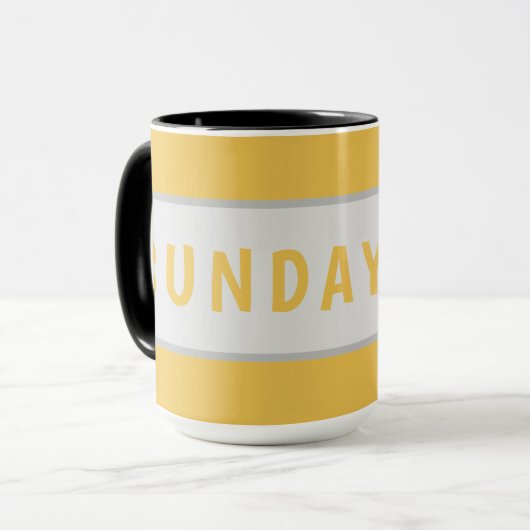 Sunday Today – Minimal Coffee Mug Design マグカップ (正面左)