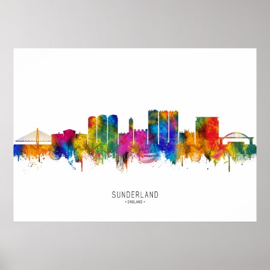 Sunderland England Skyline ポスター (正面)
