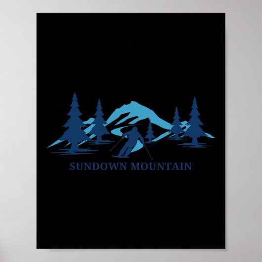 Sundown Mountain Iowa Ski Resort Skiing Skier ポスター (正面)