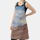 Sundown Over Sand Dunes On Wood Grain Photo  エプロン (インサイチュ)