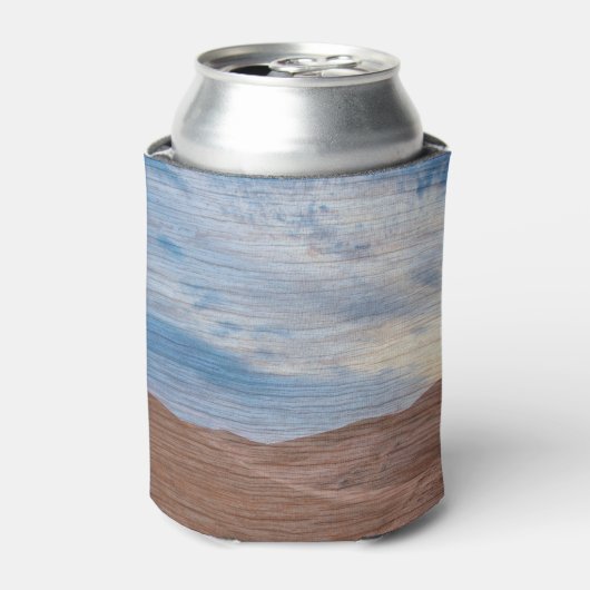 Sundown Over Sand Dunes On Wood Grain Photo  缶クーラー (缶正面)