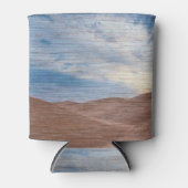 Sundown Over Sand Dunes On Wood Grain Photo  缶クーラー (正面)
