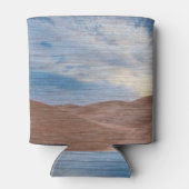 Sundown Over Sand Dunes On Wood Grain Photo  缶クーラー (裏面)
