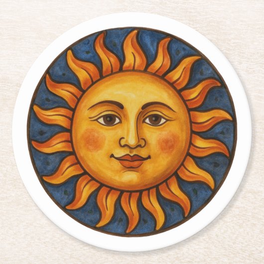 Sunface ラウンドペーパーコースター (正面)