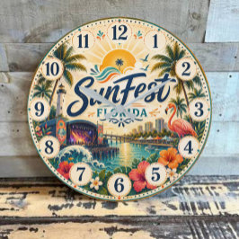 SunFest Florida Tropical Music Festival ラージ壁時計
