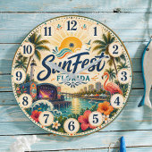 SunFest Florida Tropical Music Festival  ラージ壁時計