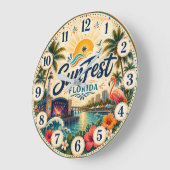SunFest Florida Tropical Music Festival  ラージ壁時計 (傾斜)