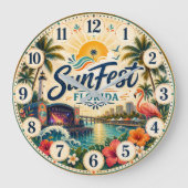 SunFest Florida Tropical Music Festival  ラージ壁時計 (正面)