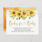 Sunflowerは途中の赤ちゃんシャワーベビー インビテーションポストカード (正面/裏面)
