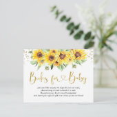 Sunflowerは途中の赤ちゃんシャワーベビー インビテーションポストカード (スタンド正面)