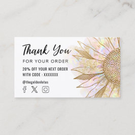 sunflowerロゴ感謝していビジネスカード 名刺