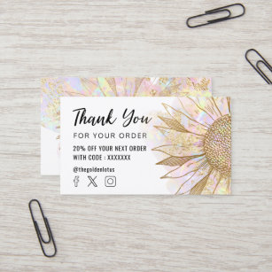 sunflowerロゴ感謝していビジネスカード 名刺