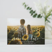 Sunflower写真カードで日付を保存 招待状 (スタンド正面)