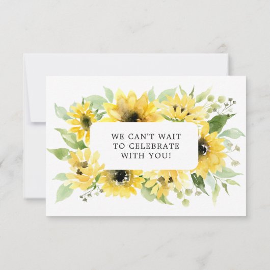 Sunflower写真カードで日付を保存 招待状 (裏面)