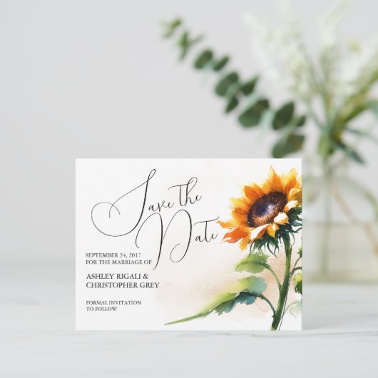 Sunflower日付はがきを保存 案内ポストカード (スタンド正面)