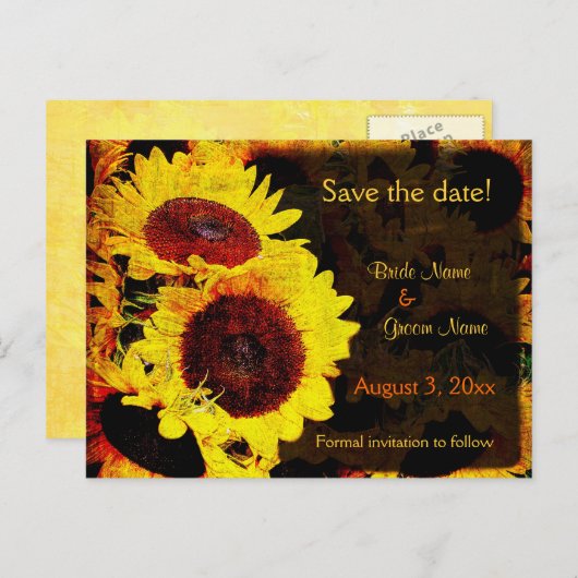 Sunflower日付はがきを保存 案内ポストカード (正面/裏面)