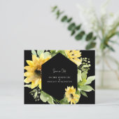 Sunflower 救 Our Date Black結婚's Black Announ 案内ポストカード (スタンド正面)
