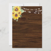 Sunflower 素朴 On The Way Girl Baby Shower 招待状 (裏面)