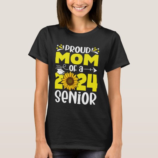 Sunflower 24  Proud Mom of a Class of 2024 24 Seni Tシャツ (正面)