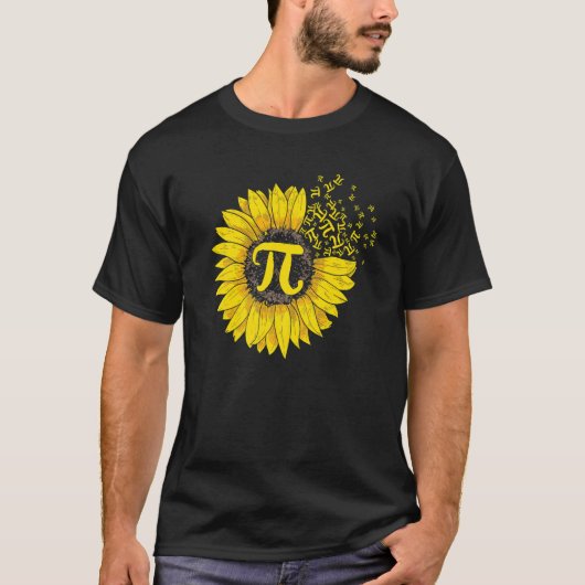 Sunflower 3 14 Pi Number Symbol 100th day of Schoo Tシャツ (正面)