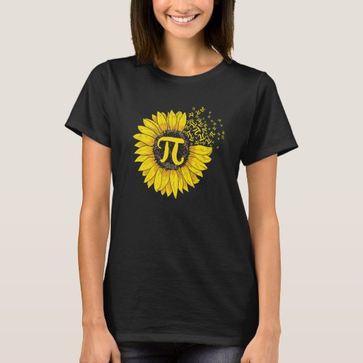 Sunflower 3 14 Pi Number Symbol 100th day of Schoo Tシャツ (正面)