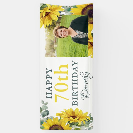 Sunflower 70th Birthday Party Photo 横断幕 (縦)