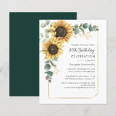 Sunflower 80th Birthday Party Invitation (正面/裏面)