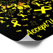 Sunflower Accept Understand Love Children Cancer ポスター (角)
