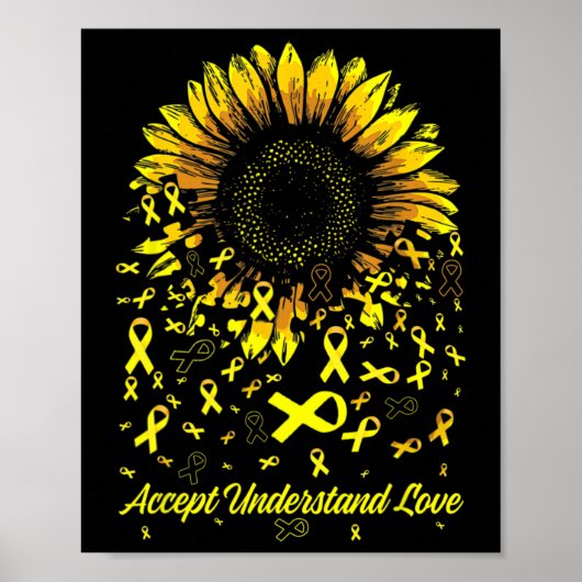Sunflower Accept Understand Love Children Cancer ポスター (正面)