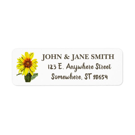 Sunflower Address Label ラベル (正面)