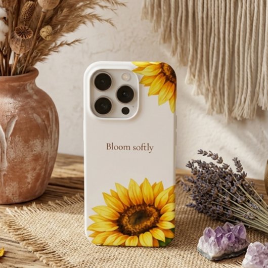 Sunflower Aesthetic Minimal Modren Viral Customize iPhoneケース
