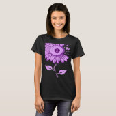 Sunflower Alzheimer's awareness Ribbon Purple Butt Tシャツ (正面フル)