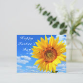Sunflower and Bees on Blue Sky Father's Day Card ポストカード (スタンド正面)