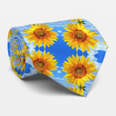 Sunflower and Bees on Blue Sky - Fresh Party ネクタイ (ロール)