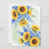Sunflower and Blue Baby Shower 招待状 (裏面)